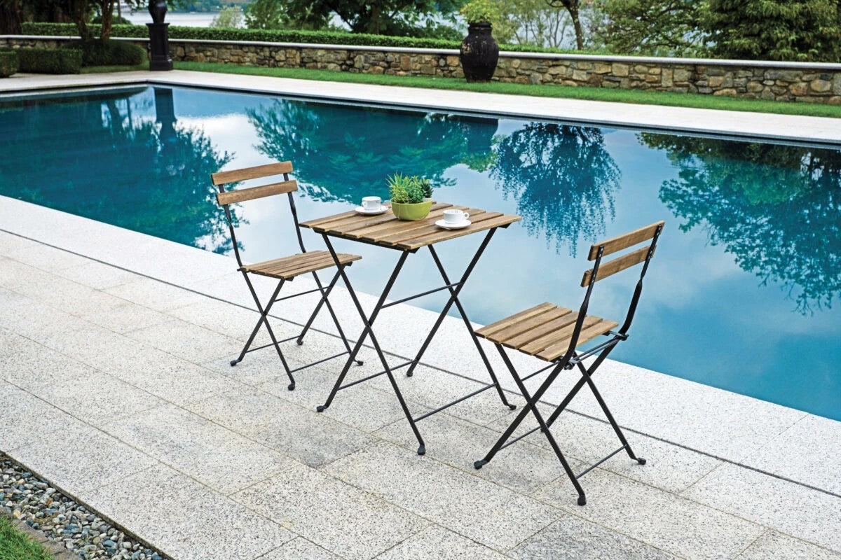 set bistro in ferro e acacia SBF16