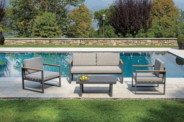 Salotto Cerveteri in alluminio antracite set 151G