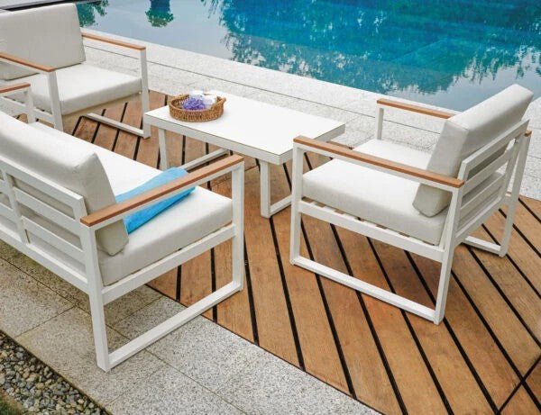 Salotto Cerveteri in alluminio antracite Set151B