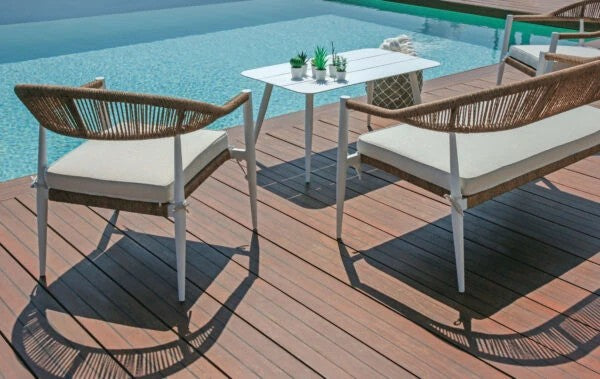 set Milano in Alluminio e Wicker set 152B