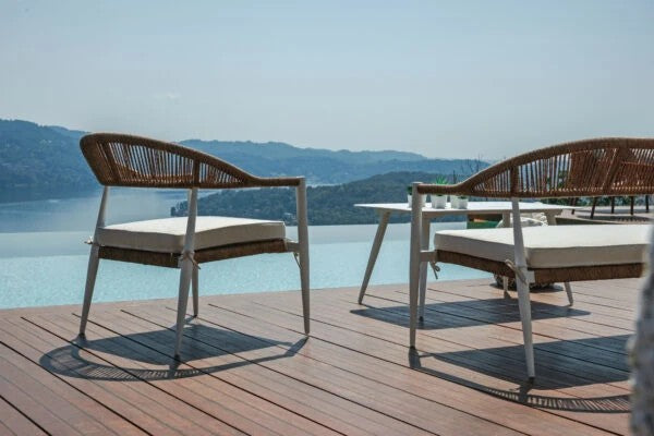 set Milano in Alluminio e Wicker set 152B