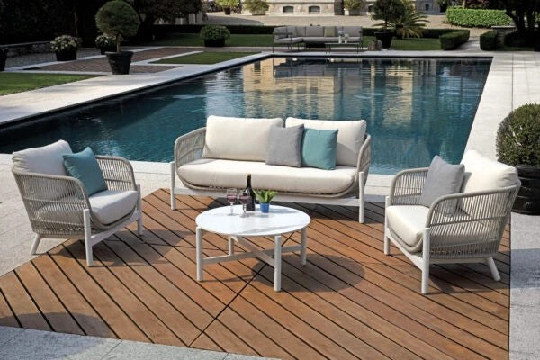 Salotto Vietri alluminio e corda set 155B