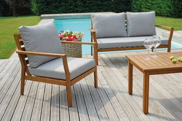 set Berlino in legno di eucalipto set 136