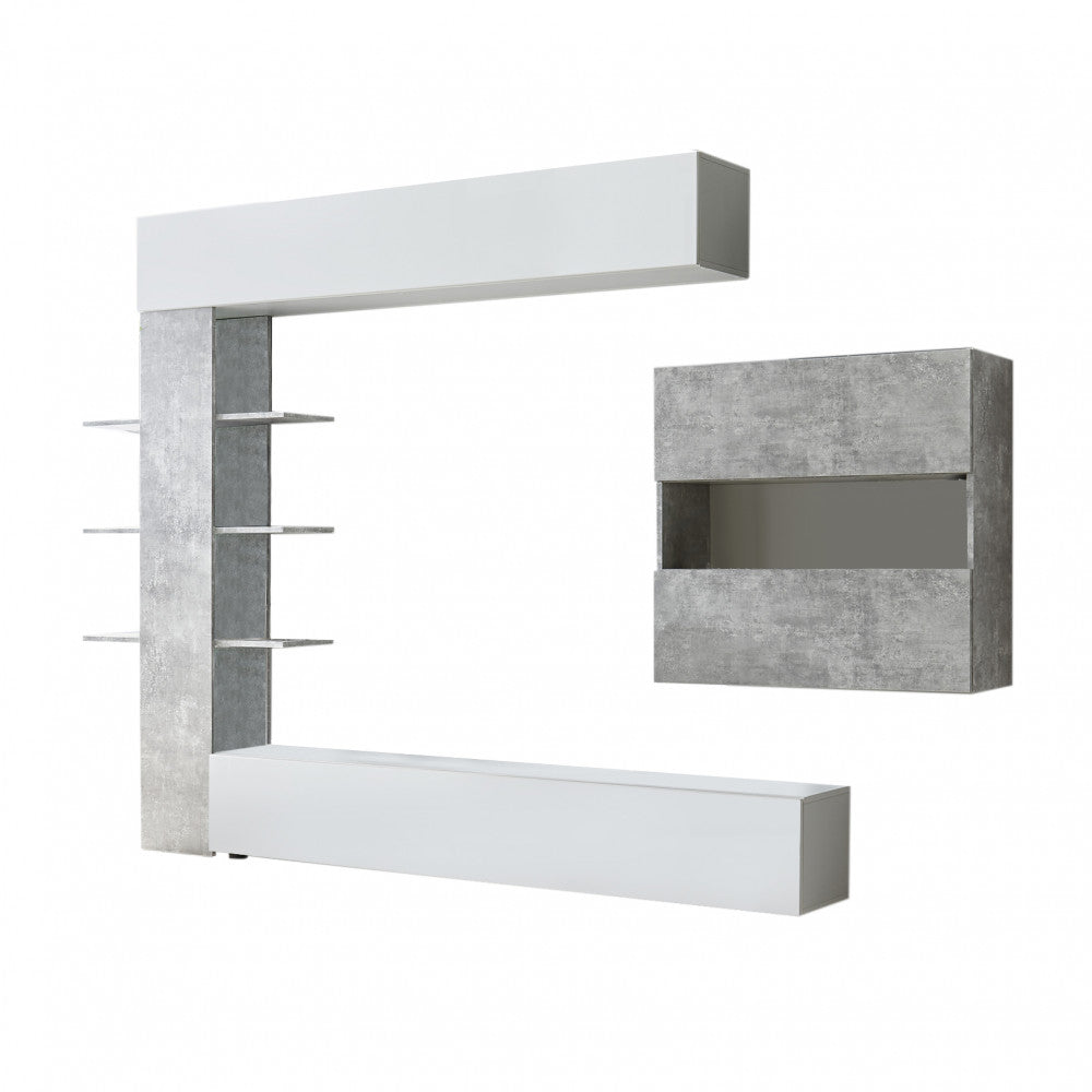 SOGGIORNO BIANCO LUCIDO/CEMENTO ENEA