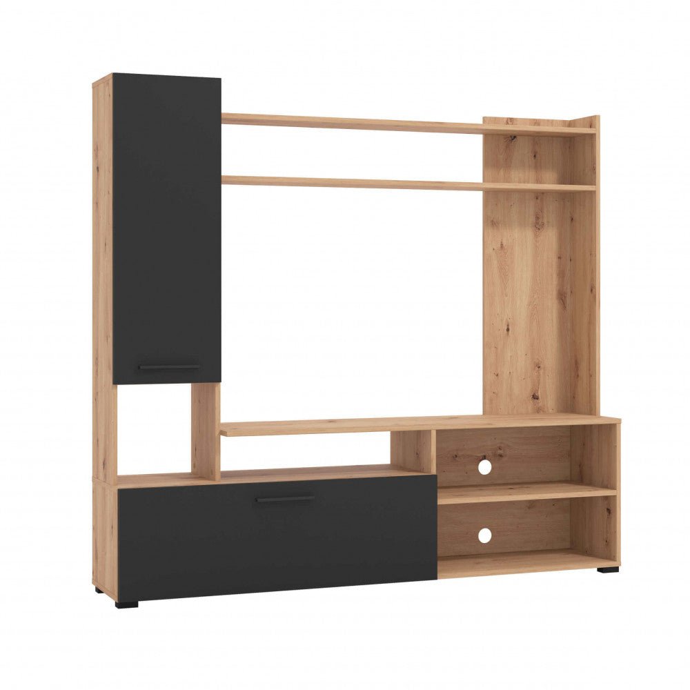 SOGGIORNO BRAGA ROVERE ARTIGIANO E NERO