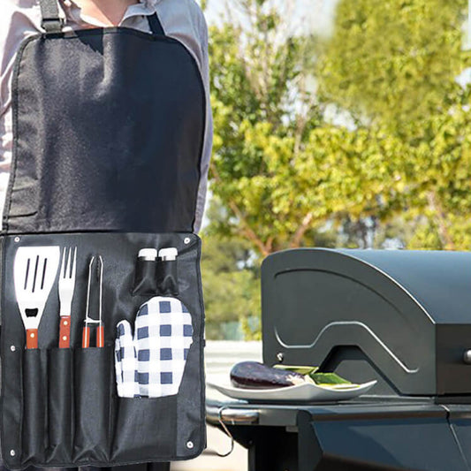 GREMBIULE CON ACCESSORI PER BARBECUE