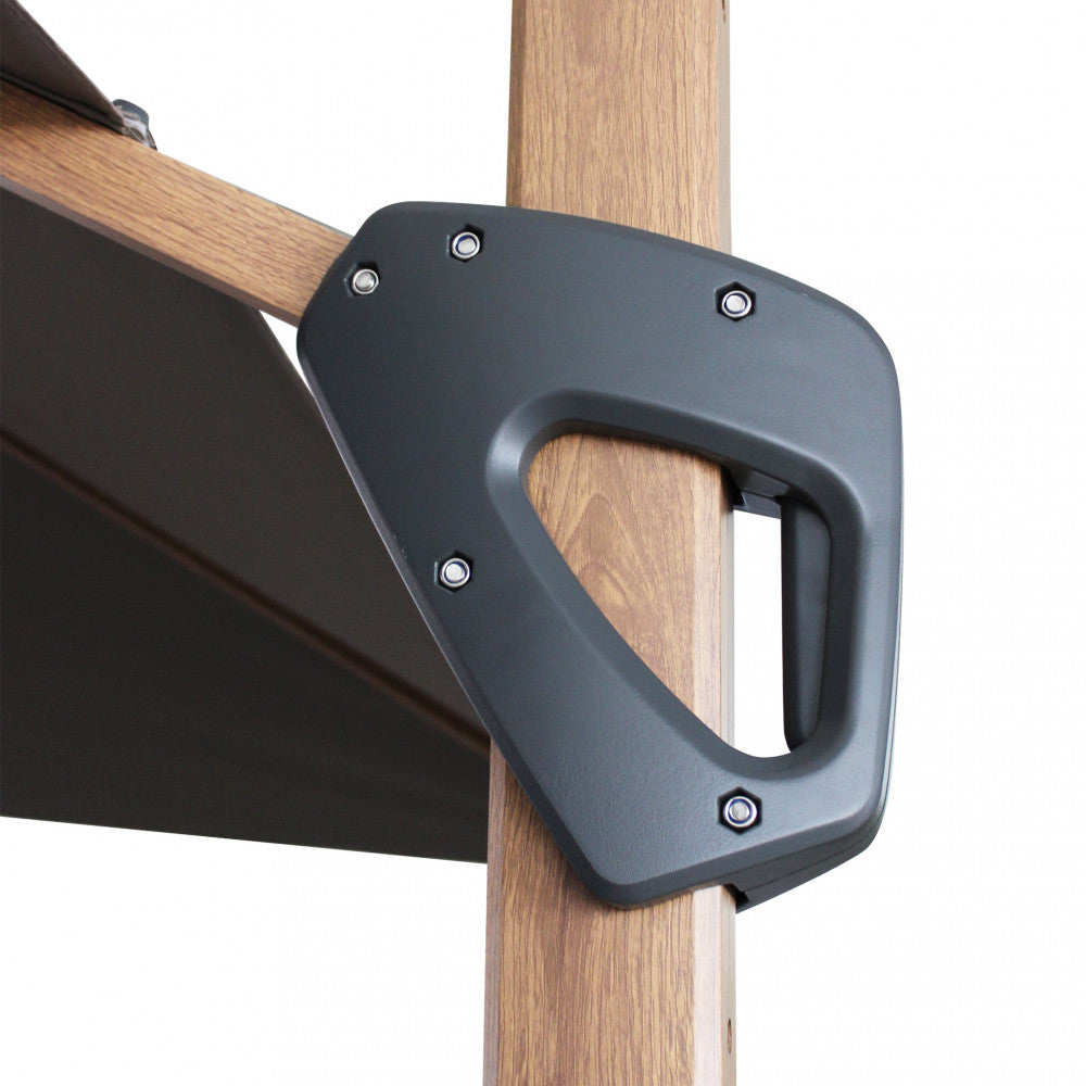 Ombrellone da Giardino Mendel Marrone 3x4: Palo Effetto Legno