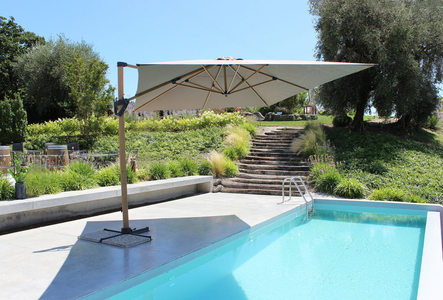 OMBRELLONE MENDEL MARRONE EFFETTO LEGNO P/L 3 X 4 TAUPE