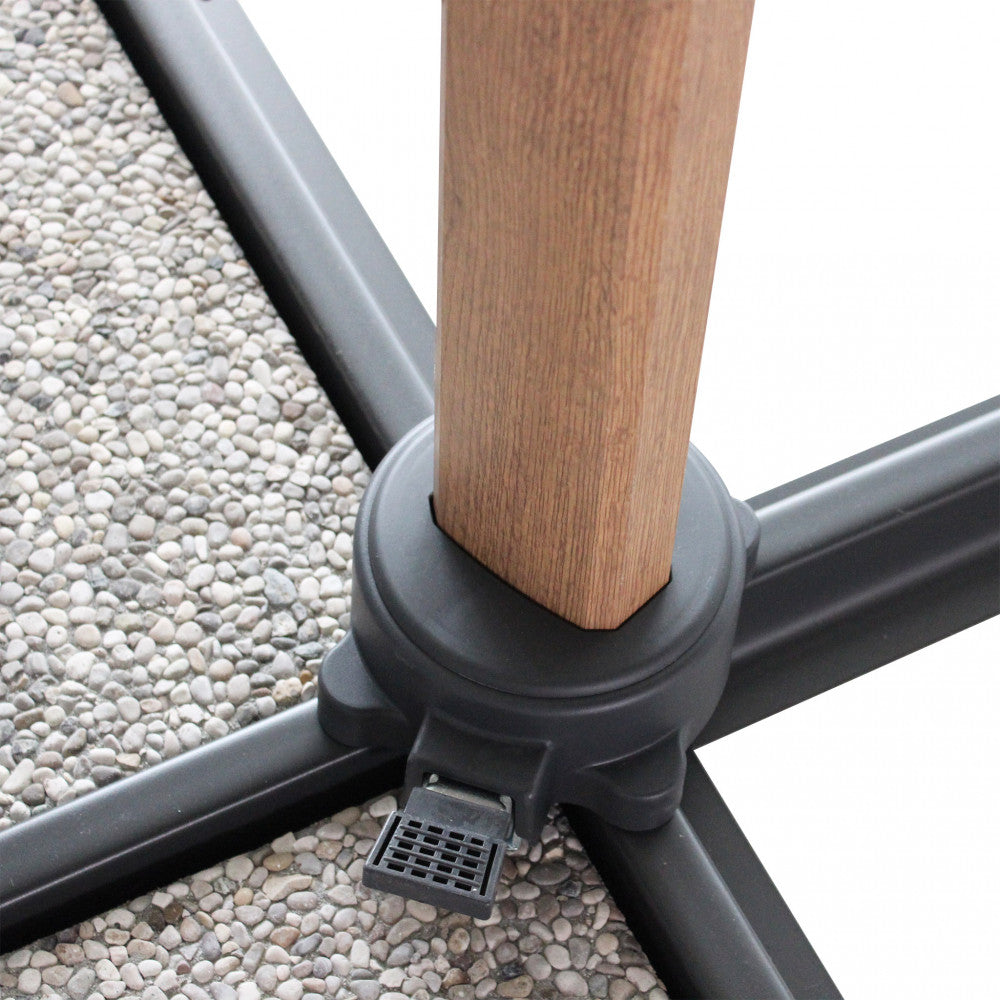 Ombrellone da Giardino Mendel Marrone 3x4: Palo Effetto Legno