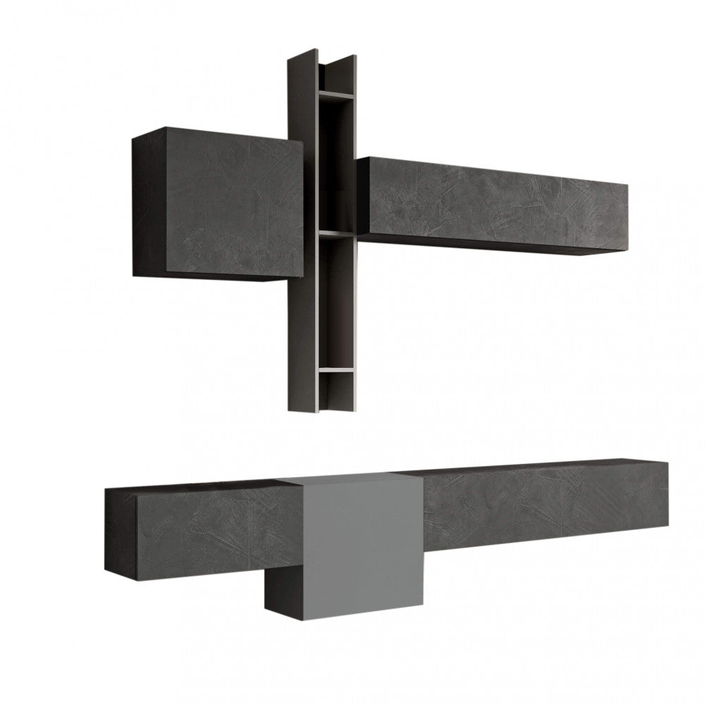 PARETE ATTREZZATA COMP. 12 ARDESIA/PIOMBO EMMA