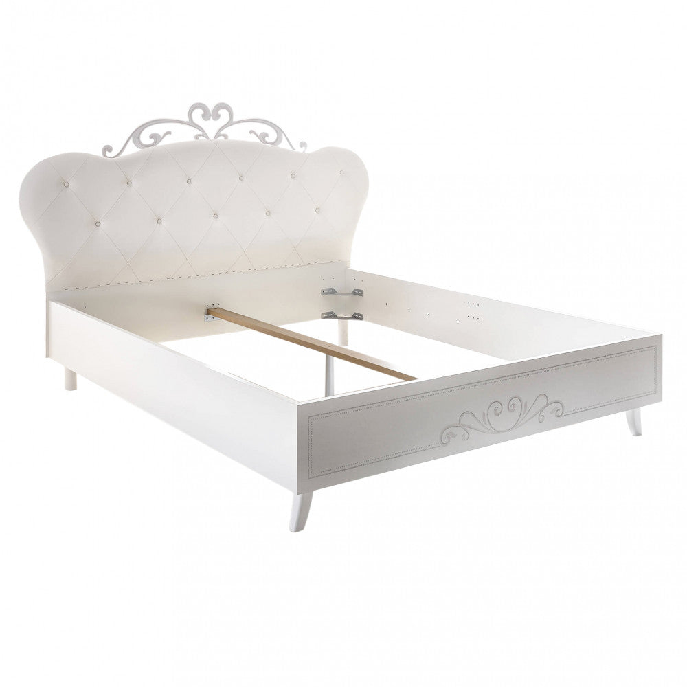 LETTO IMBOTTITO 160X200 BIANCO ALESSANDRO