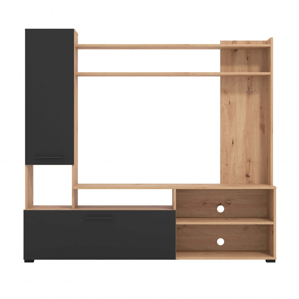 SOGGIORNO BRAGA ROVERE ARTIGIANO E NERO