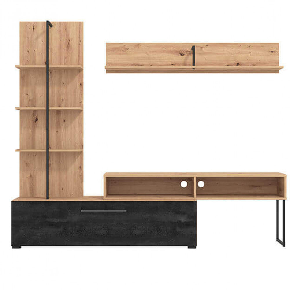 SOGGIORNO EVORA ROVERE ARTIGIANO E CARBON