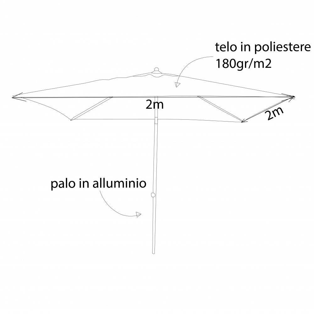 OMBRELLONE NICE TAUPE P/C 2 X 2