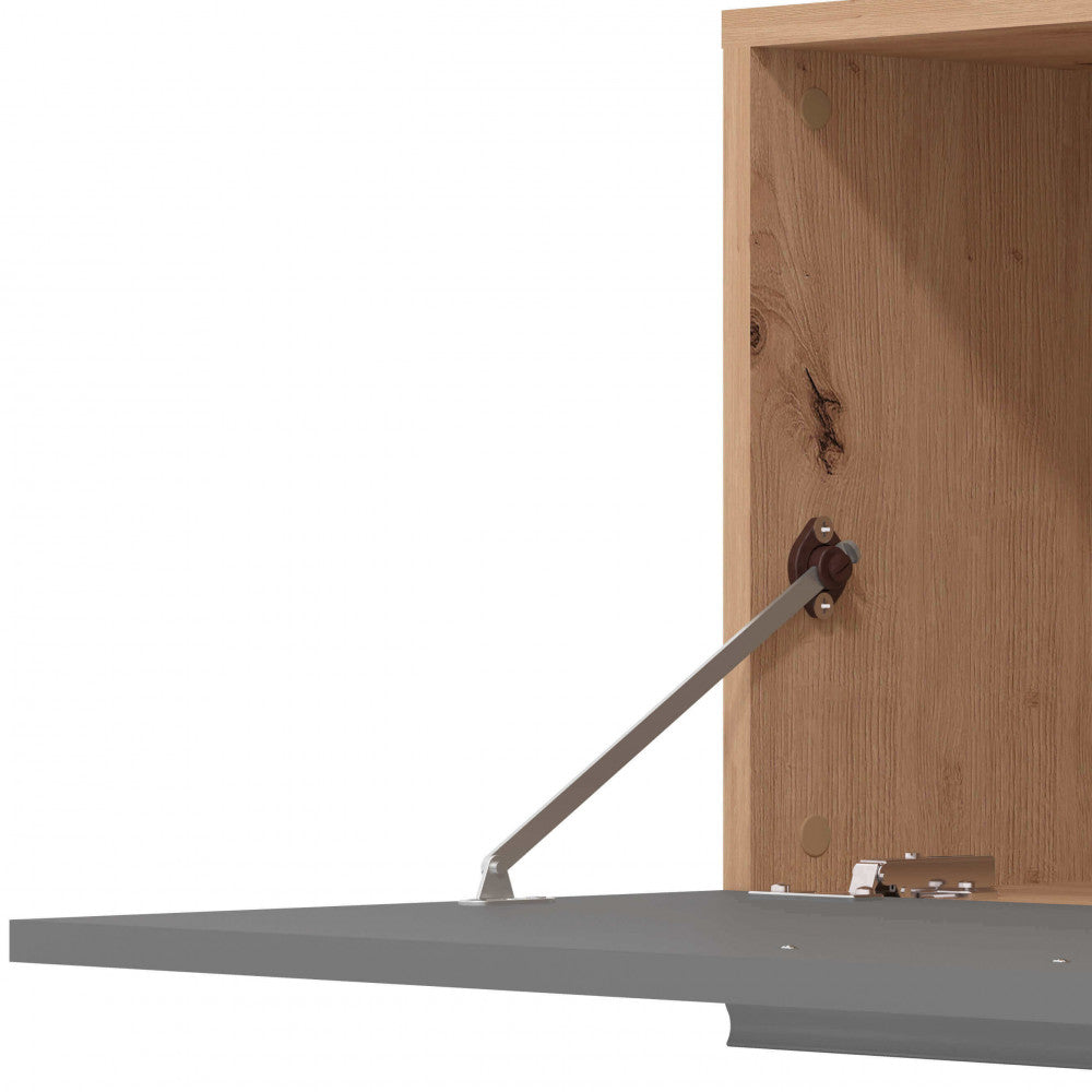 SOGGIORNO MATARO ROVERE ARTIGIANO E GRIGIO GRAFITE