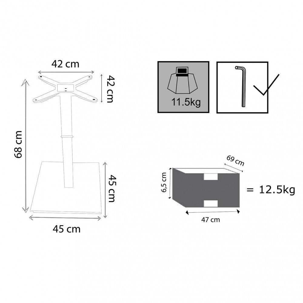 BASE PER PIANO TAVOLO PAXOS E SYMI