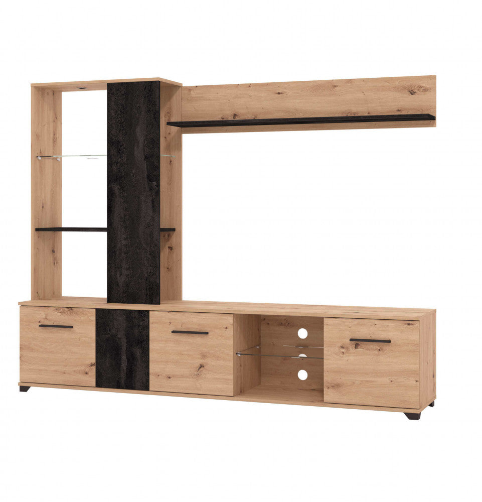 SOGGIORNO ALHAMBRA ROVERE ARTIGIANO E CARBON