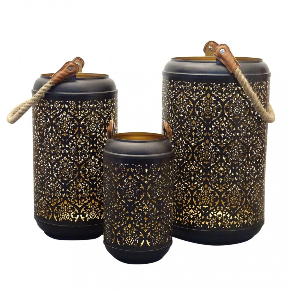 SET DI 3 LANTERNE IN METALLO CÉLIE