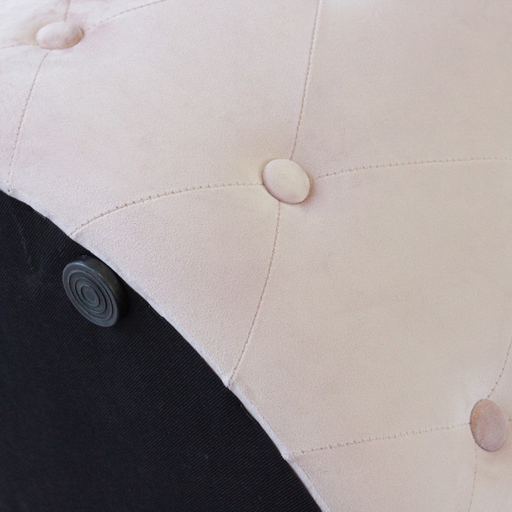 POUF ROTONDO IN VELLUTO ROSA