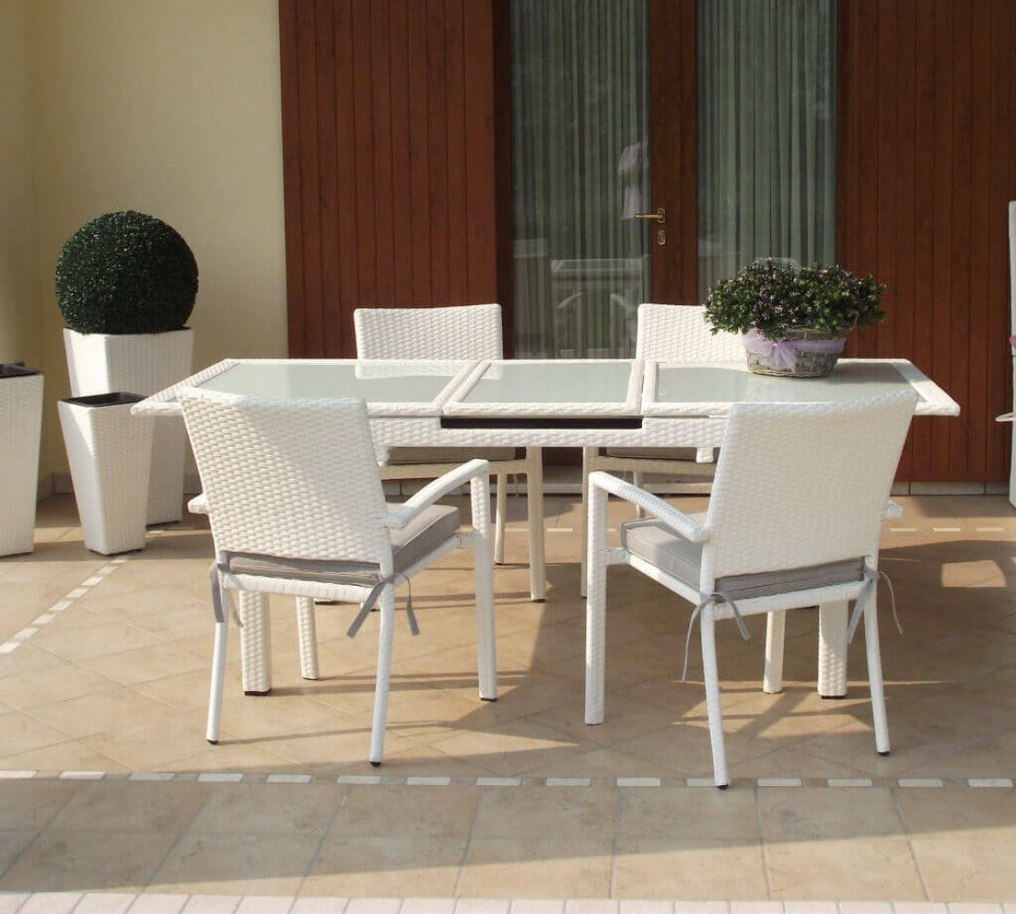 TAVOLO DAMASCO 160/210 X 100 C/VETRO