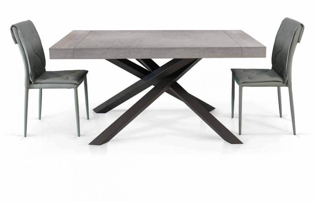TAVOLO NOBILITATO STRUTTURA NERA PIANO GRIGIO