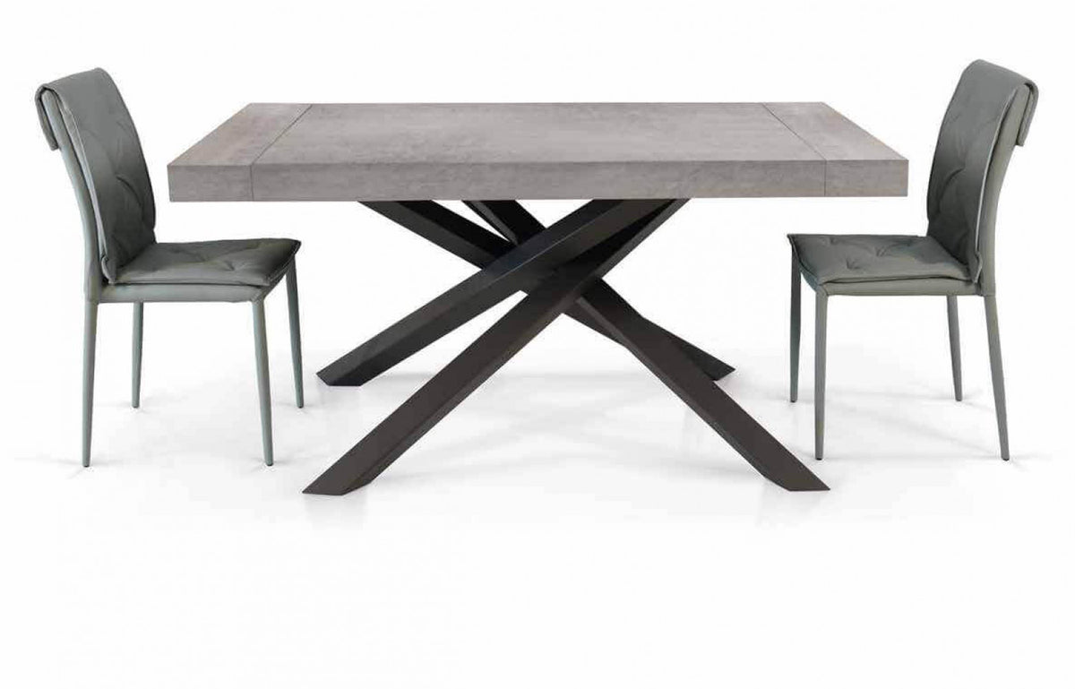 TAVOLO NOBILITATO STRUTTURA NERA PIANO GRIGIO