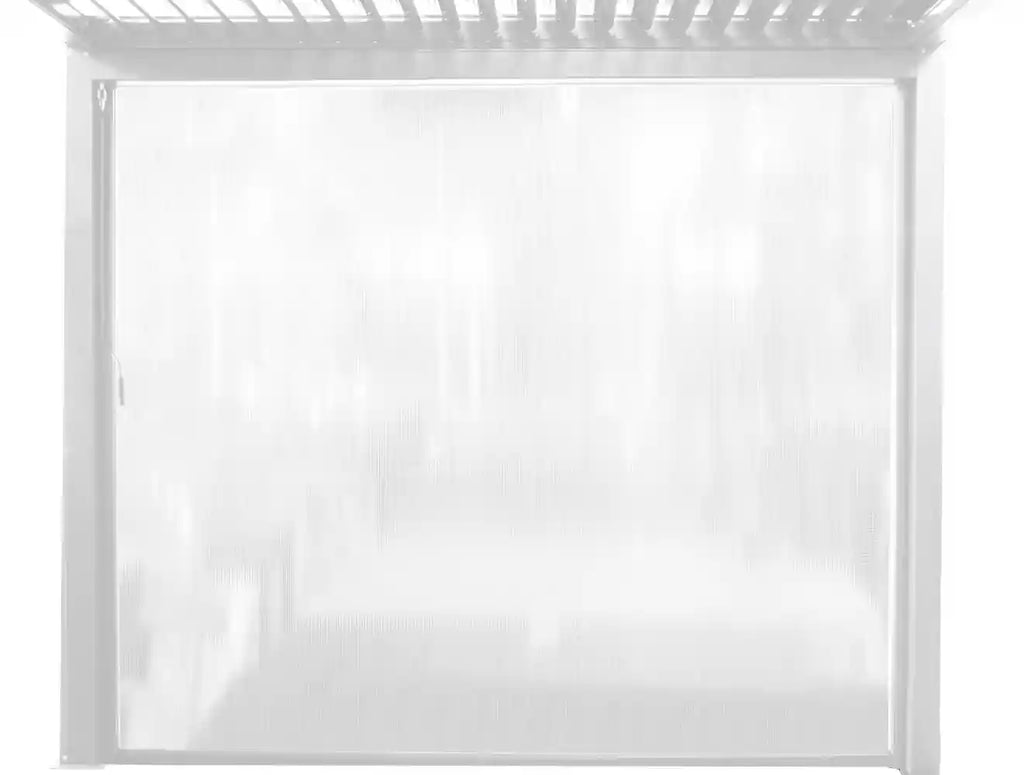 Laterale a tenda avvolgibile in PVC bianco per pergola bioclimatica lato 3 metri