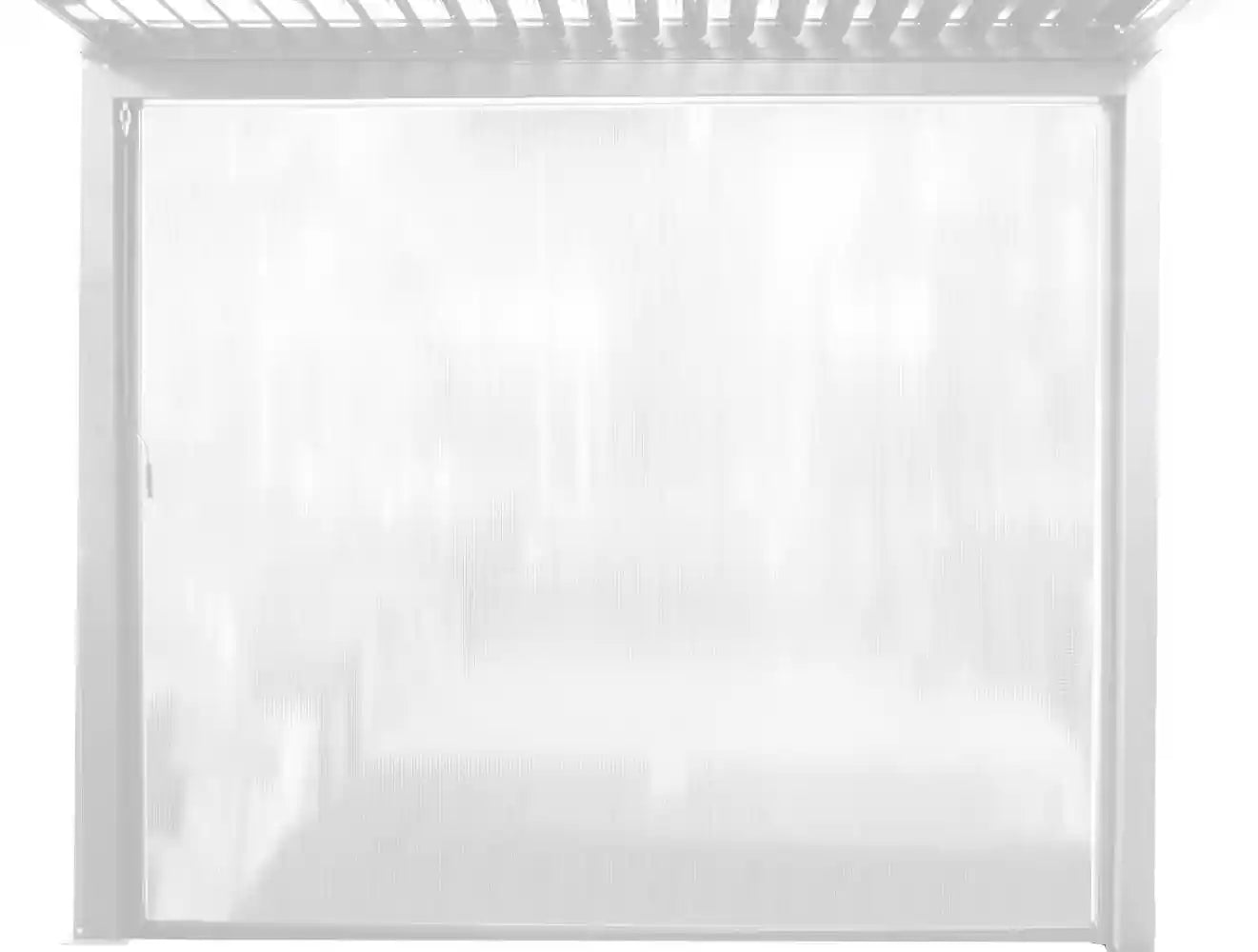 Laterale a tenda avvolgibile in PVC bianco per pergola bioclimatica lato 3 metri