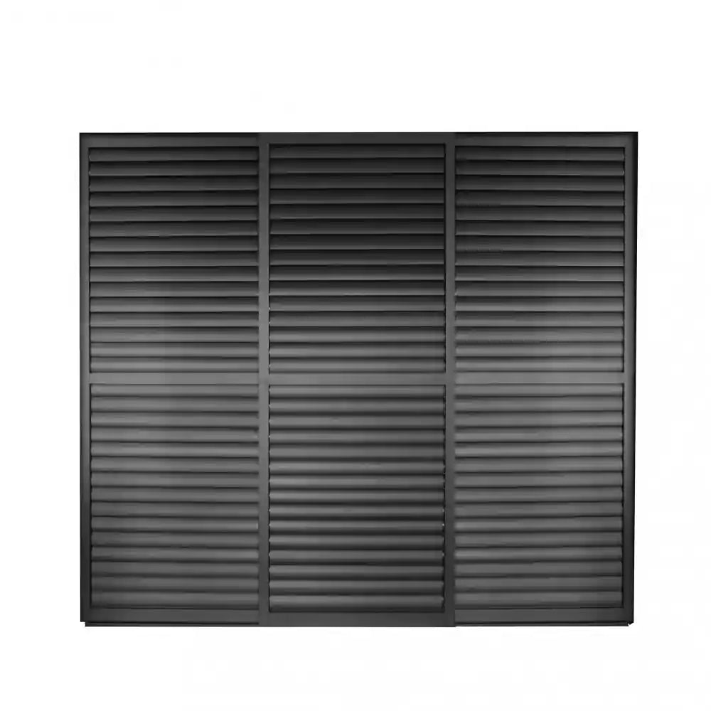 effetto privacy lamelle semi chiuse del Laterale scorrevole in alluminio antracite per pergola bioclimatica 3 ante