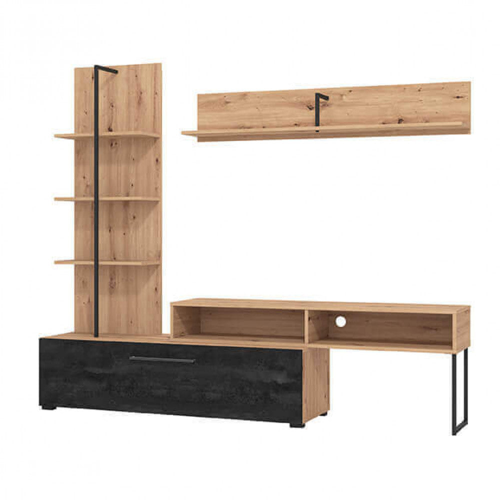 SOGGIORNO EVORA ROVERE ARTIGIANO E CARBON