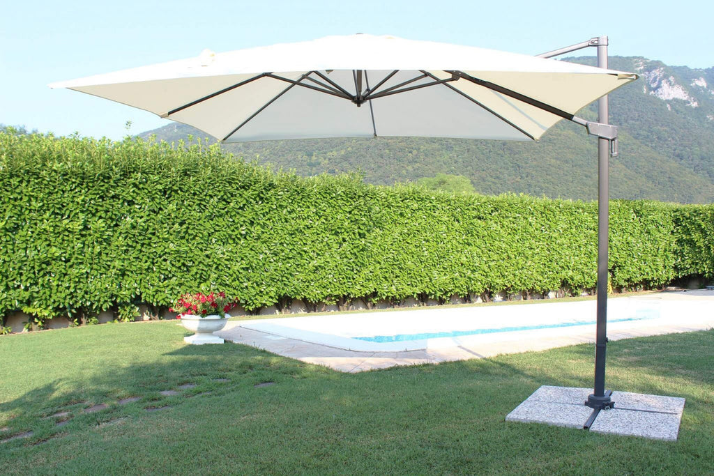 OMBRELLONE NEWTON NERO P/L 2 X 3 TELO ECRU