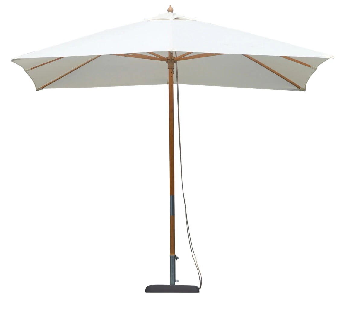 Ombrellone rettangolare 3x2 metri con struttura in bamboo leggero e telo in poliestere resistente. Facile da aprire e ideale per balconi.