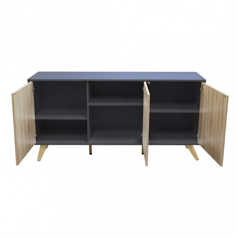 MOBILE ELTON GRIGIO E NATURALE