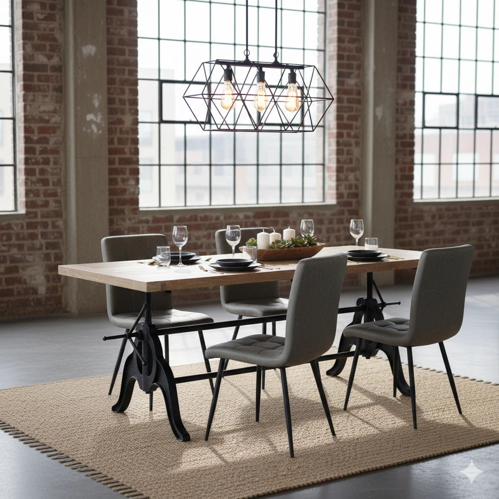 Sedia in ecopelle colore grigio con gambe in ferro nere