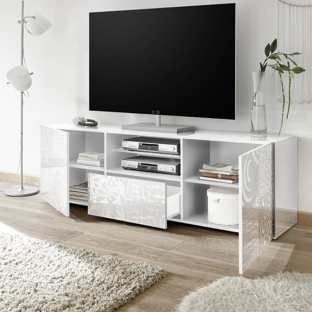 Mobile 2 Ante 3 Cassetti Bianco Lucido/Cadiz "Alberto"