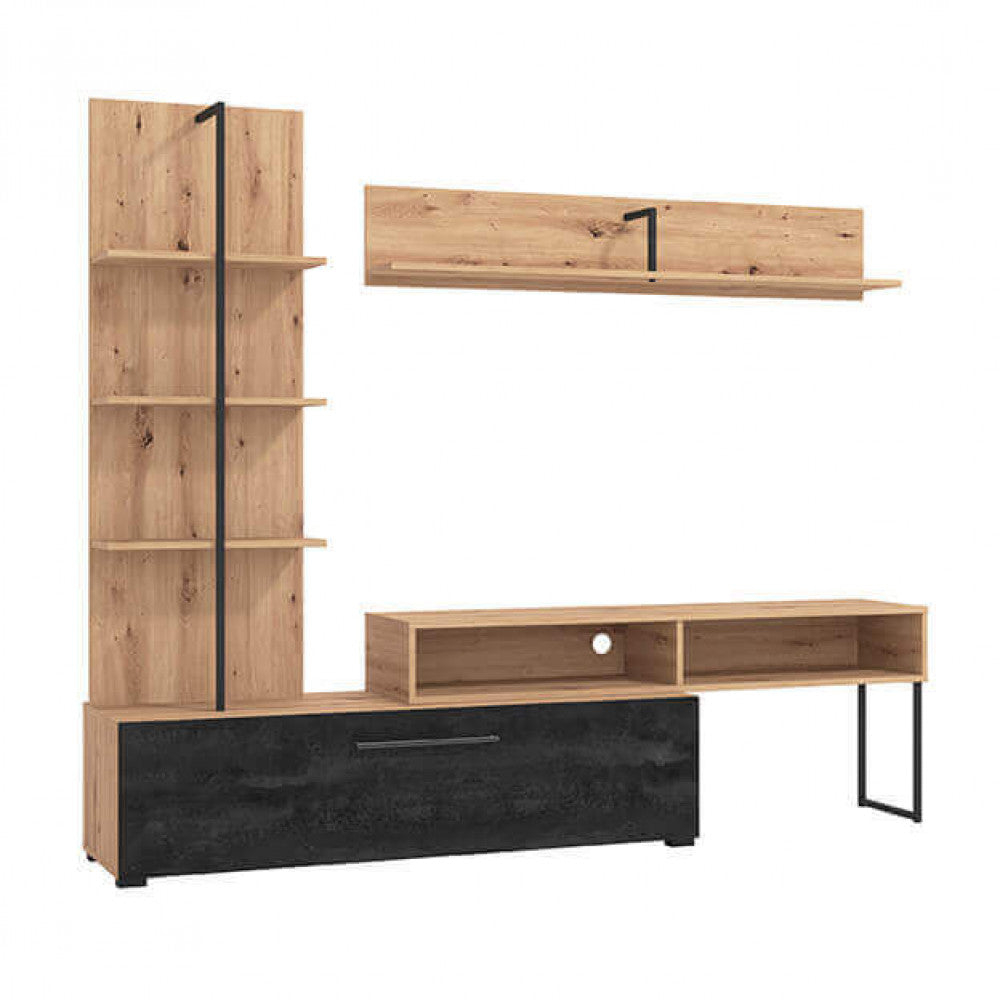 SOGGIORNO EVORA ROVERE ARTIGIANO E CARBON