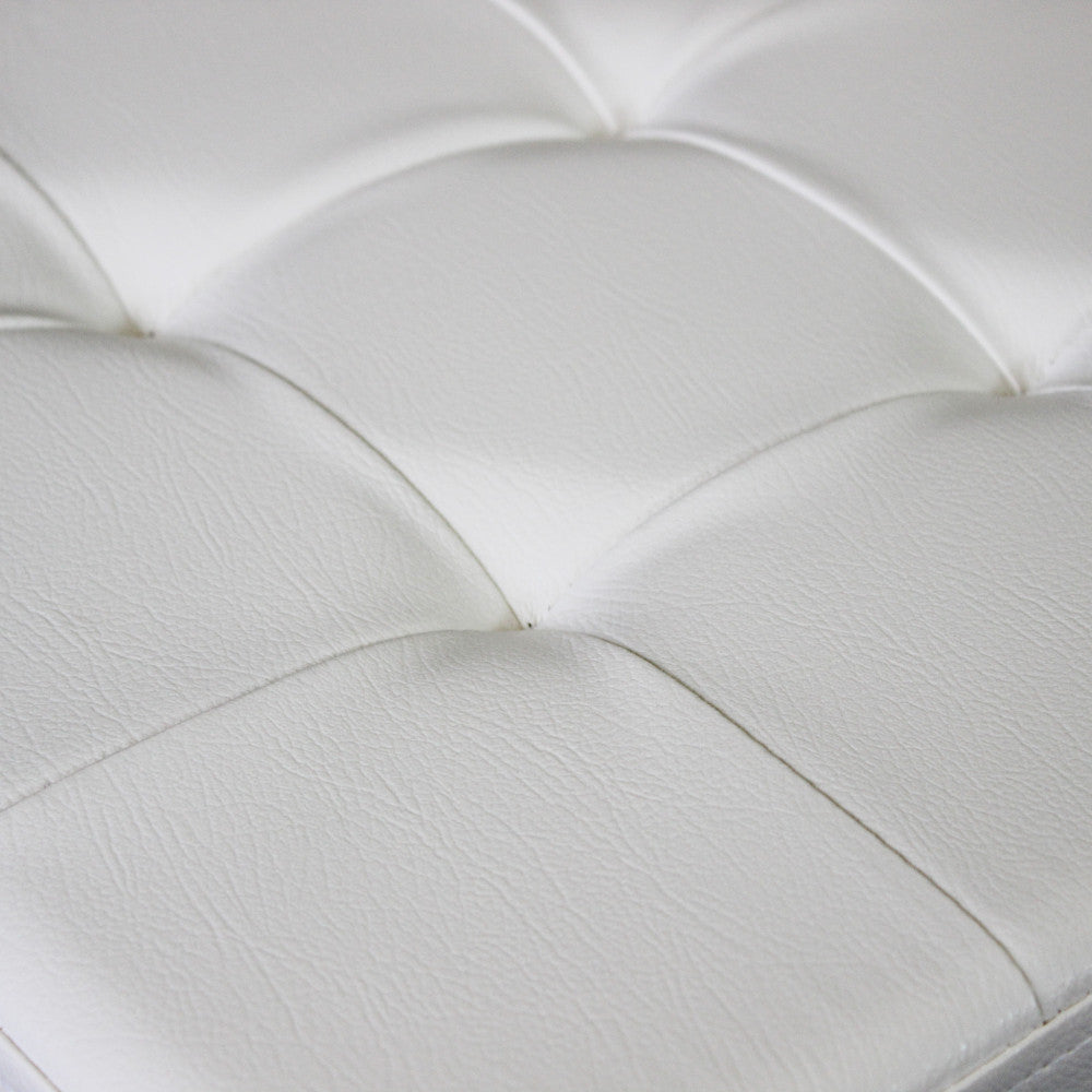POUF CONTENITORE QUADRATO IN ECOPELLE BIANCO