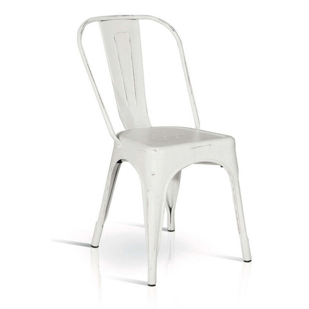 Sedia in metallo bianca