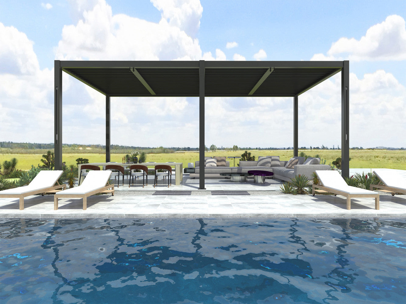 Pergola Bioclimatica 5.8x3 Antracite: Design e Comfort per Esterni