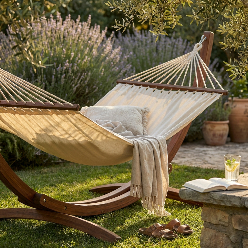 Amaca in Cotone 200 x 150 cm Beige - AM807501-BEIG - foto 2