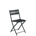 Sedia Lucca Pieghevole in Alluminio Antracite con design a listelli, resistente e salvaspazio per esterni.