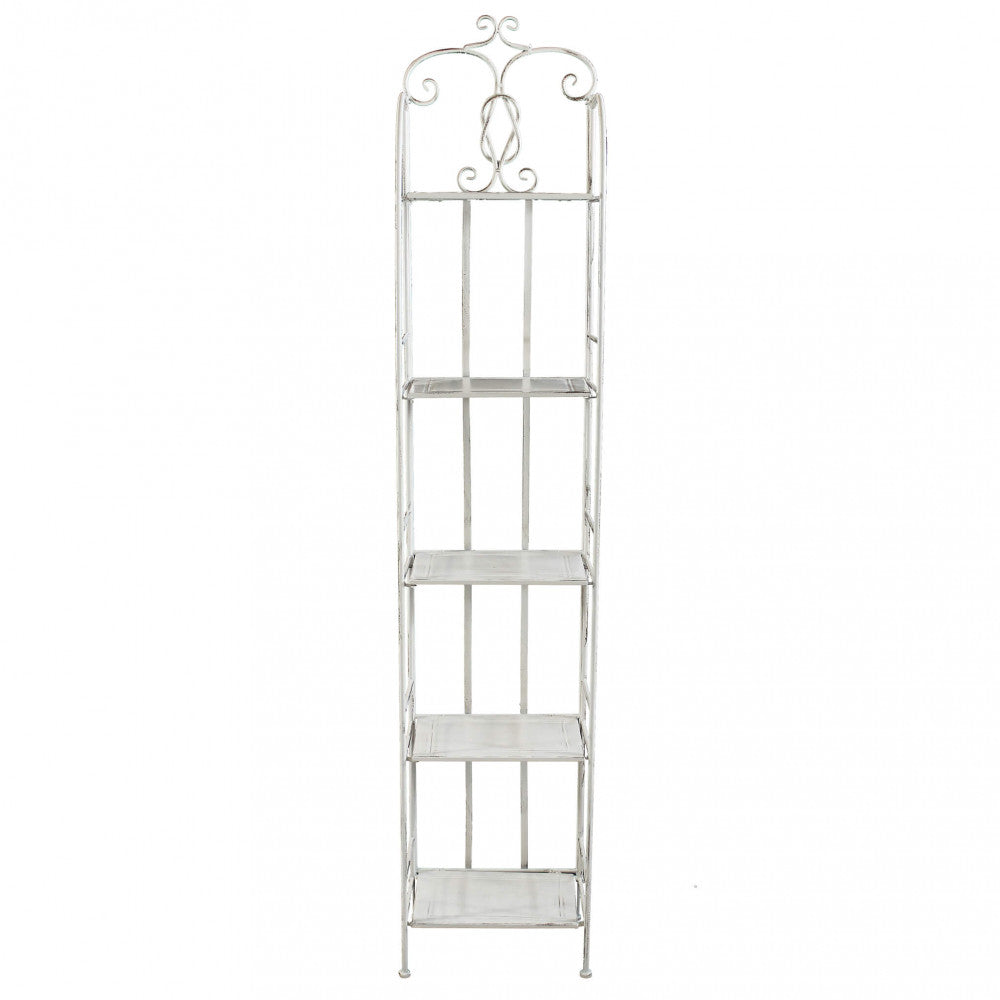 SCAFFALE ENORA 5 PIANI BIANCO ANTICO