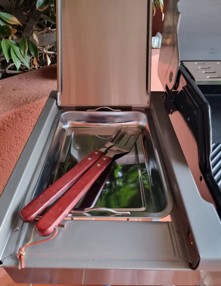 Doppia griglia e piastra in ghisa del Barbecue a Gas Texas 3+1 by Albert, piano cottura 64x44cm