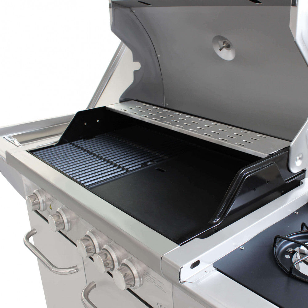 Griglia e piastra in ghisa del Barbecue a Gas Texas by Albert, piano cottura 74x44cm