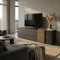 Base TV Alberto 3 Ante Titanio e Mercure - ML802480