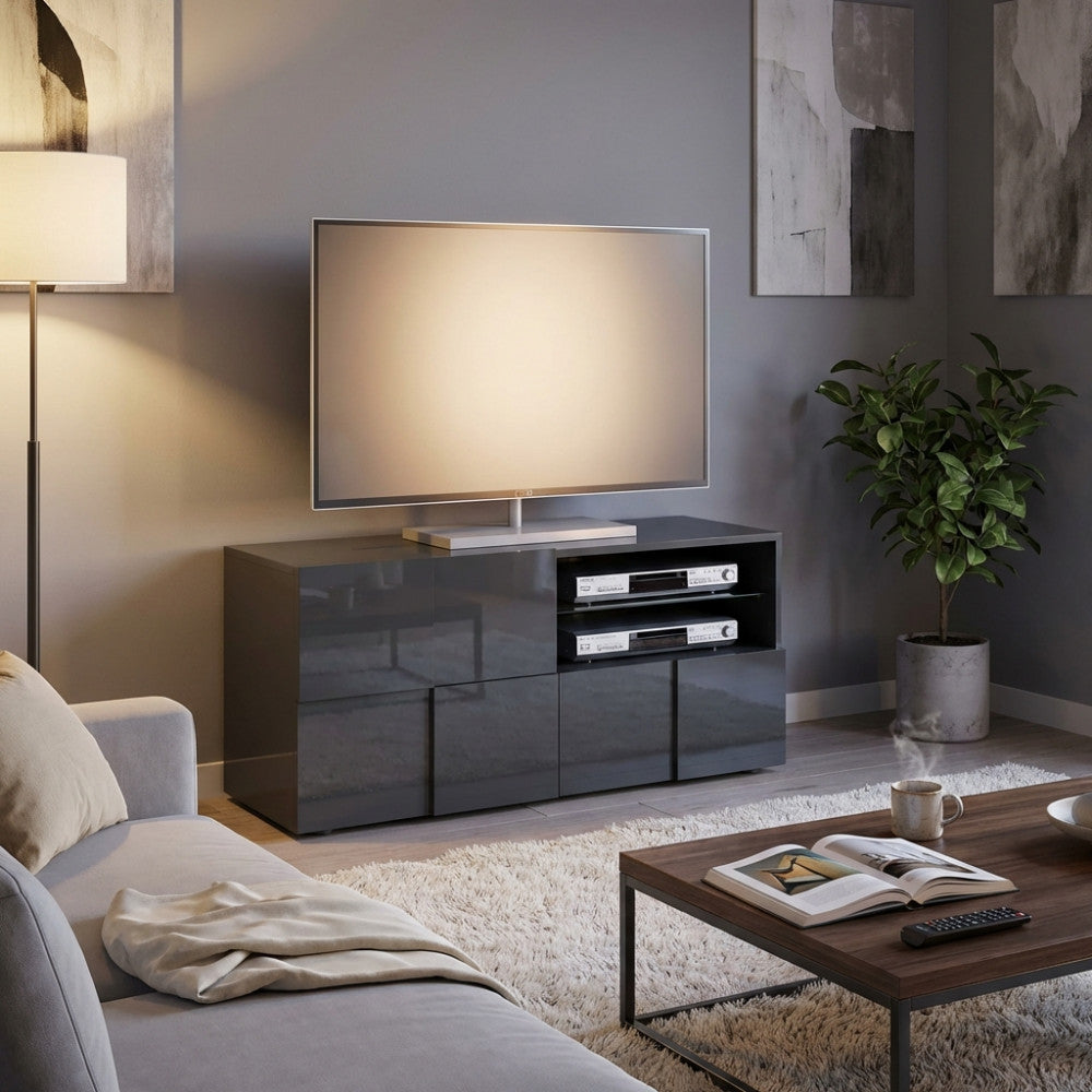 Base TV Lorenzo Piccola Grigio Lucido - ML802442