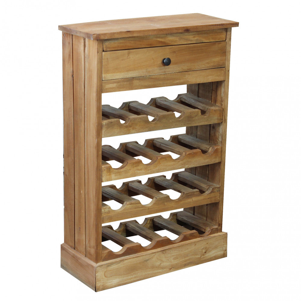 Dettaglio strutturale della Cantinetta Beverly vuota su sfondo bianco, che mostra i ripiani sagomati e il cassetto superiore.