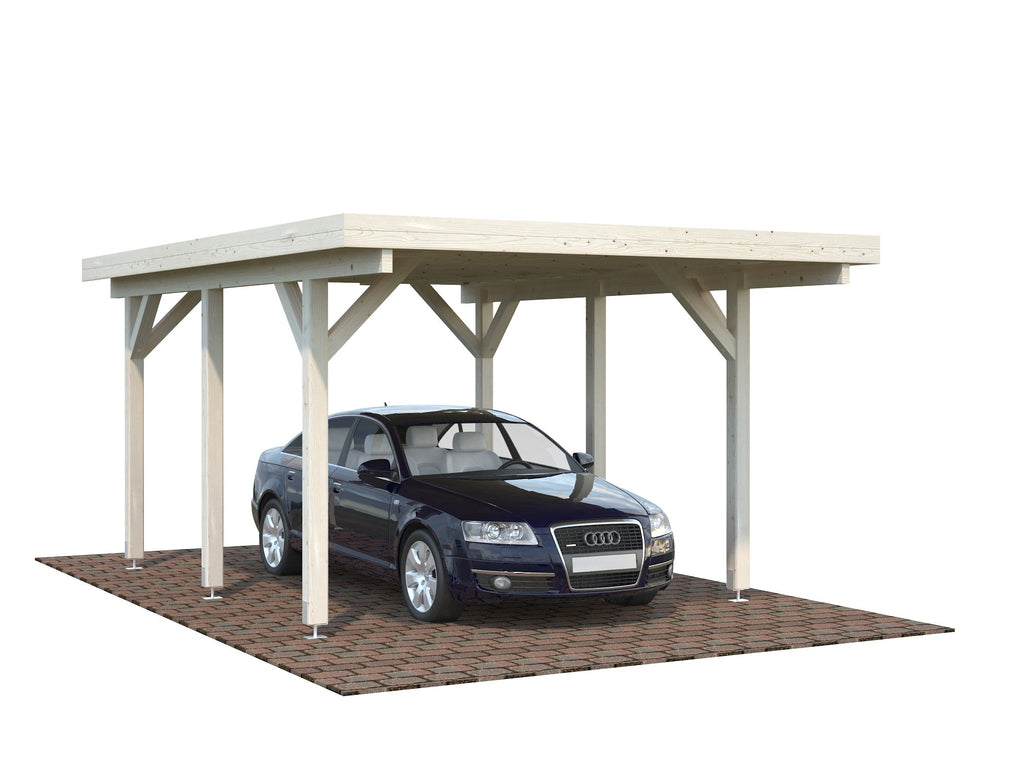 Carport singolo in abete con copertura in perline - 101021 - foto 5