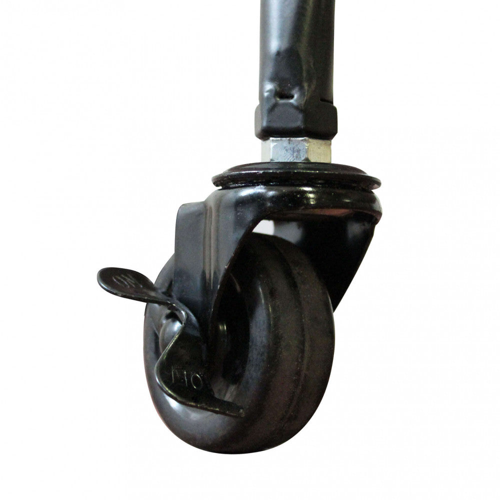 Carrello Mobile Chile in acciaio bianco, mostrando la sua struttura e le ruote.