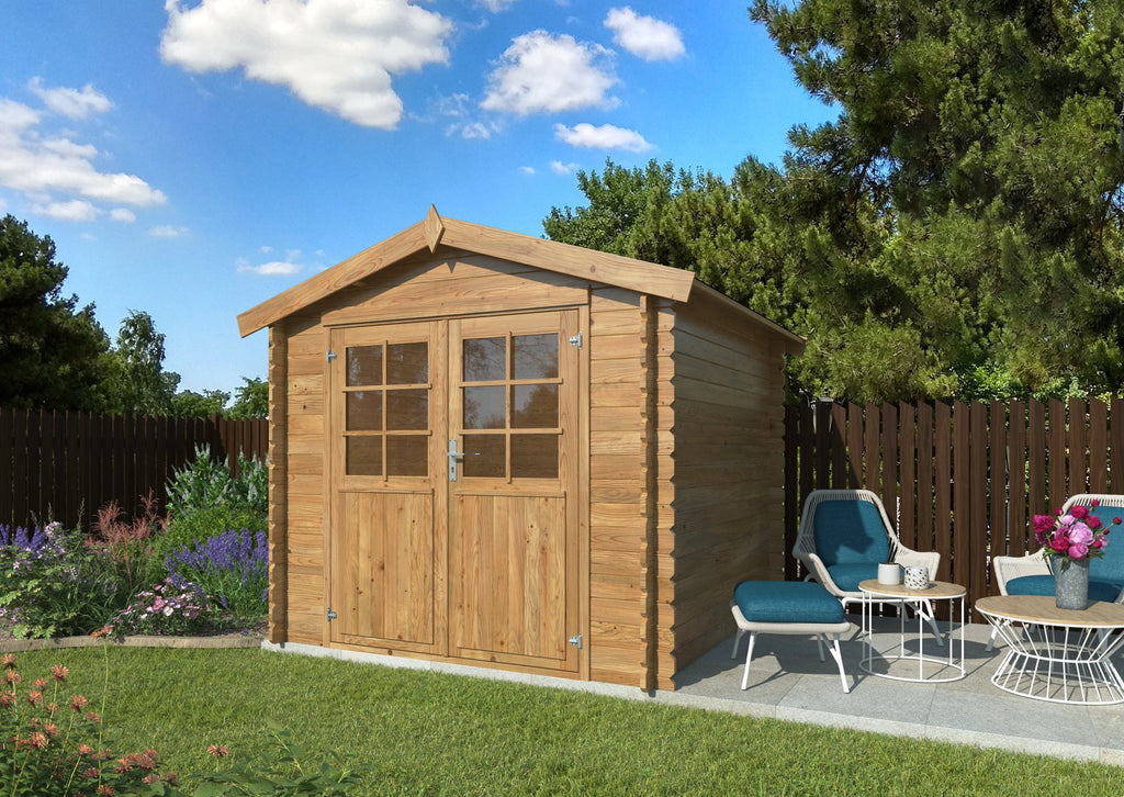 Casetta da giardino Arisa 250x250 cm in abete impregnato - 108692